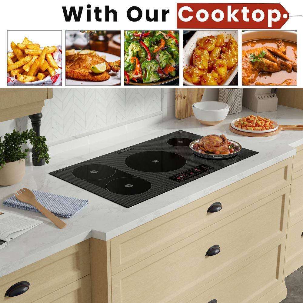 Equator Black Ceramic-Induction 36" 5 Burner Cooktop with Touch Control