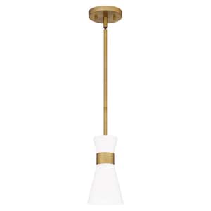 Fremont 1-Light Aged Brass Shaded Mini Pendant Light with Metal Shade