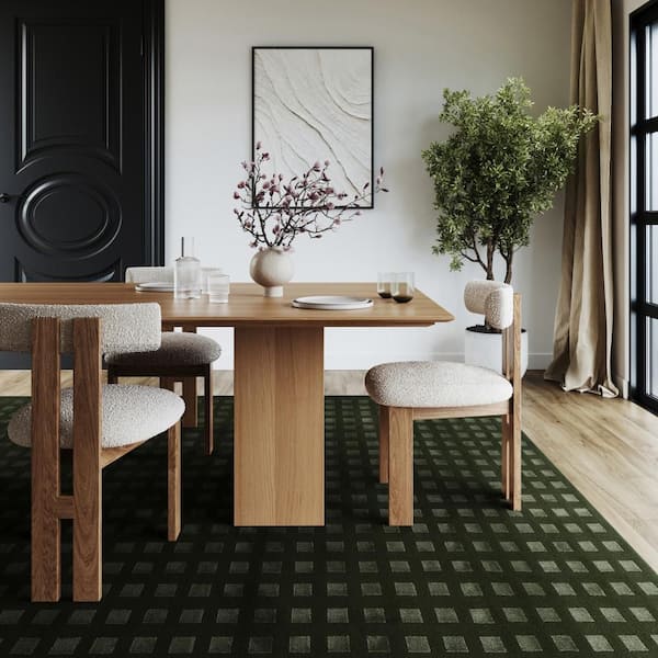 Lambertville Plush Textured Washable Green 4 ft. x 6 ft. Indoor Area Rug