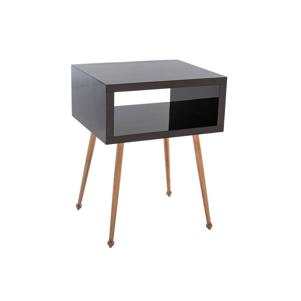 17.9 in. W Black Rectangle Acrylic End Table Nightstand ZQW39527579