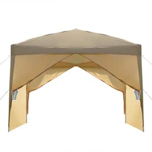 10 ft. x 10 ft. Yellow Straight Leg Party Tent with 2 Walls and 2 Windows
