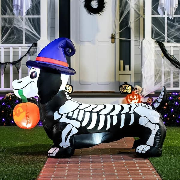 Joyfy Syncfun 5 Ft Long Skeleton Wiener Dog Inflatable for