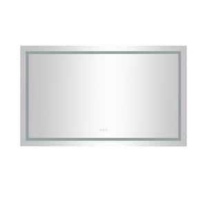 60 in. W x 48 in. H Large Rectangular Frameless LED Anti-Fog Dimmable with Memory Function Wall Bathroom Vanity Mirror