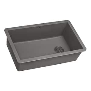 32 in. Single Bowl Undermount Granite Composite Kitchen Sink in Urban Gray