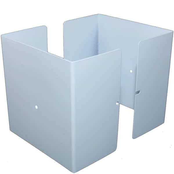 Fence Armor 6 in. x 6 in. x 1/2 ft. H Powder Coated White - Galvanized Steel Pro Series Mailbox and Fence Post Guard