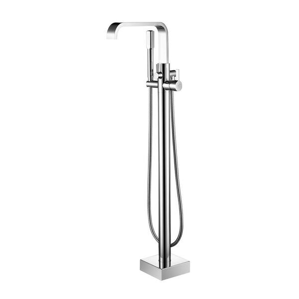 Aston Braxton Single-Handle Floor Mount Roman Tub Faucet with Hand Shower in Chrome