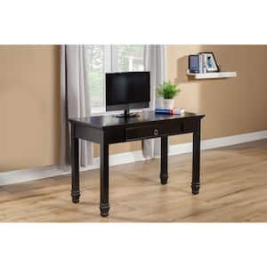 New Classic Furniture Tamarack 44 in. Rectangle Black Wood Desk with 1 Drawer