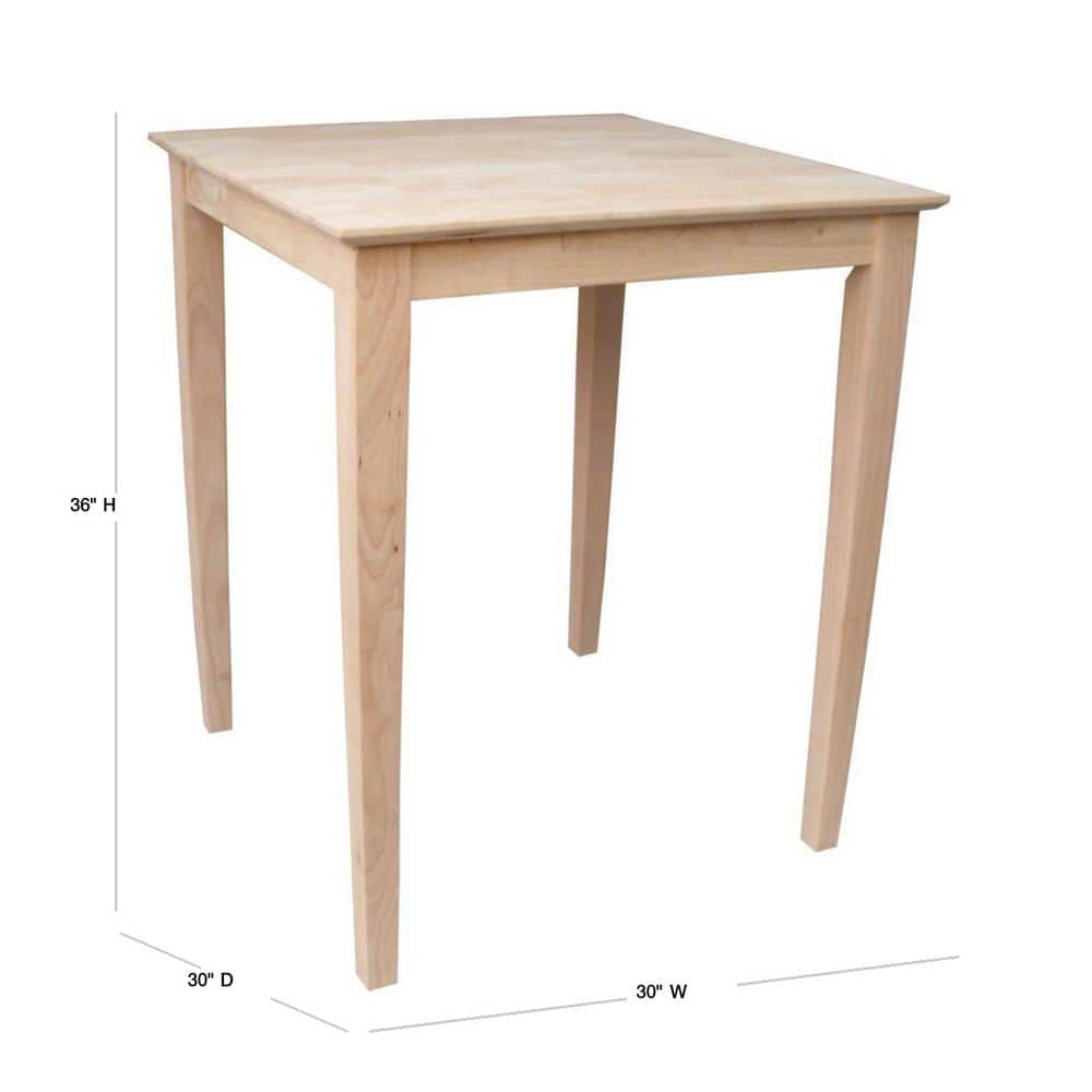 36" Brown Solid Wood Extendable Counter Height Table