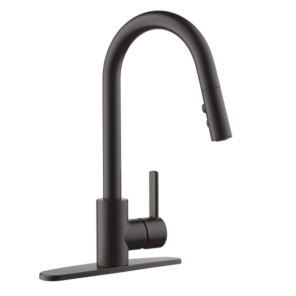 Peerless Precept Single Handle Pull Down Sprayer Kitchen Faucet With   Matte Black Peerless Pull Down Kitchen Faucets P7946lf Bl 64 1000 