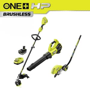 ONE+ HP 18V Brushless Cordless Attachment Capable 15'' Trimmer and Blower Combo Kit w/ Edger, 4.0 Ah Battery & Charger