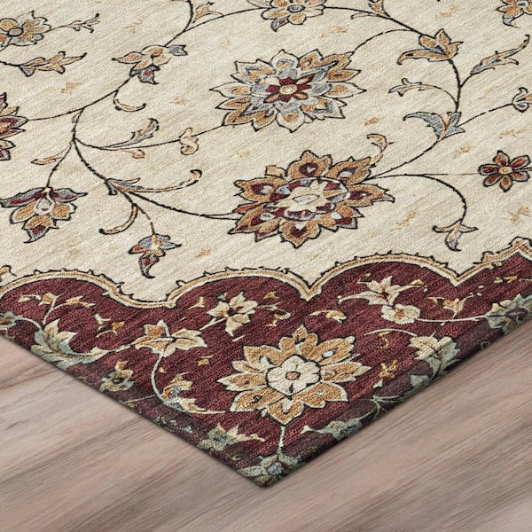 Chantille Machine Washable Indoor/Outdoor Abstract ACN3081 Burgundy 2 ft. x 3 ft. Accent Rug