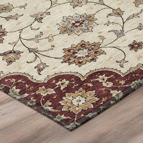 Chantille Machine Washable Indoor/Outdoor Abstract ACN3081 Burgundy 2 ft. x 7 ft. Runner Rug