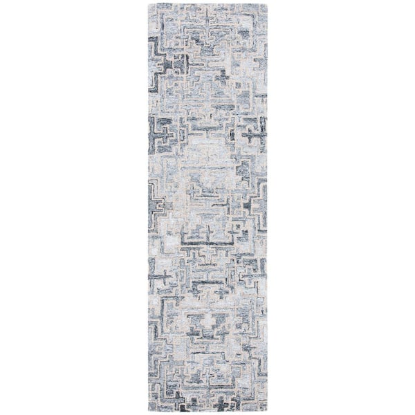 SAFAVIEH Abstract Ivory/Black 2 ft. x 4 ft. Distressed Geometric Area Rug
