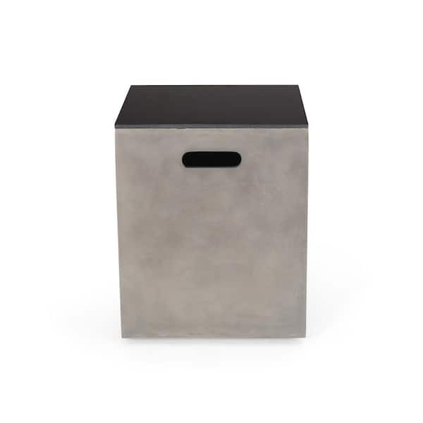 16 in. x 20 in. Gray Propane Tank Holder and Side Table