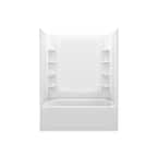 STORE+ 5 ft. Right-Hand Drain Rectangular Alcove Bathtub with Wall Set and 10-Piece Accessory Set in White