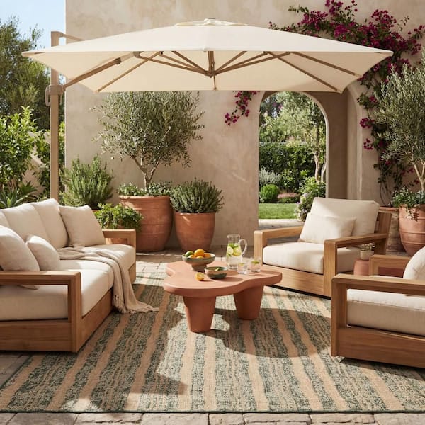 Venira Bohemian Green 8 ft. x 10 ft. Outdoor Area Rug