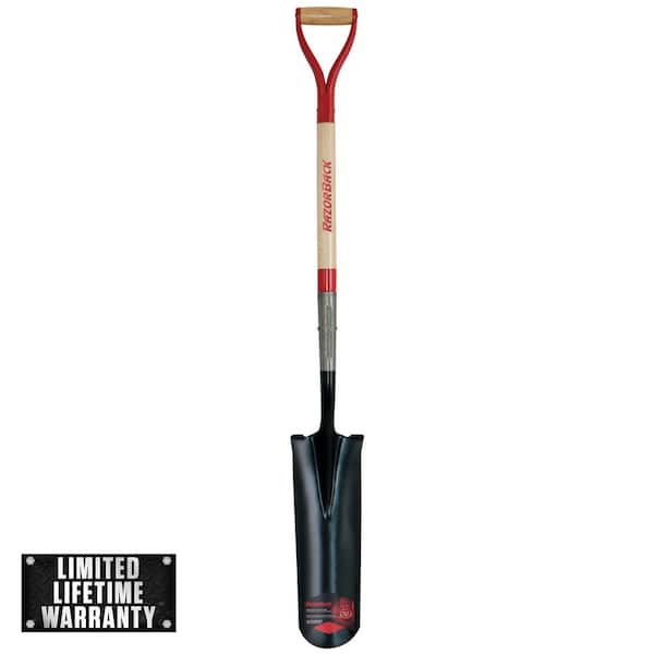 Razor-Back 23.5 in. Wood D-Handle Steel Blade Drain Spade