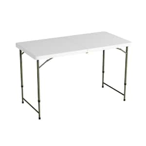 4 ft. Adjustable Folding Utility Table with 2-Height Settings
