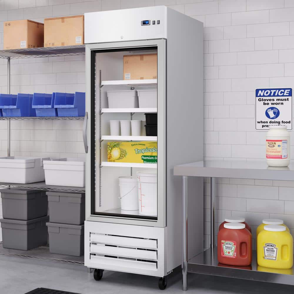 27-Inch Stainless Steel Convertible Refrigerator Freezer with Glass Door