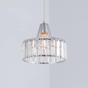 Brecksville 1-Light Chrome Single Drum Pendant with Crystal Accents