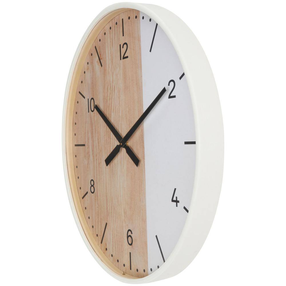 Nesrine 40'' Brown and White Stainless Steel Wall Clock