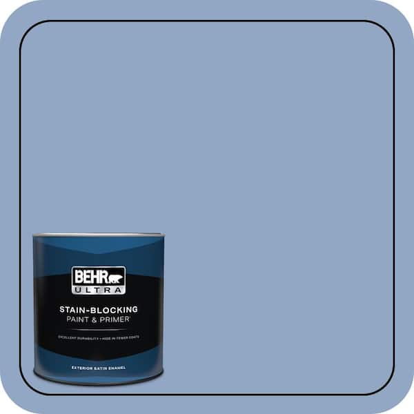 BEHR ULTRA 1 qt. #PPU15-13 Blue Hydrangea Satin Enamel Exterior Paint & Primer