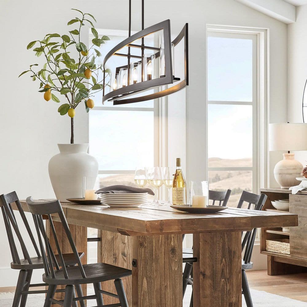 Oil Rubbed Bronze 5-Light Industrial Cage Pendant