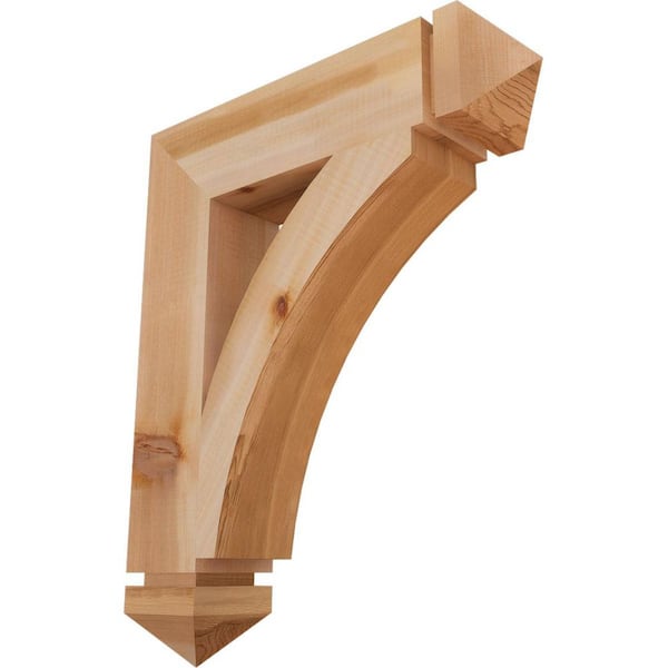 Ekena Millwork 3.5 in. x 22 in. x 18 in. Western Red Cedar Thorton Arts and Crafts Smooth Bracket