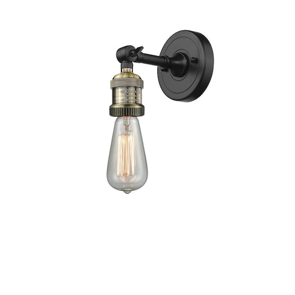 Innovations Franklin Restoration Bare Bulb 4.5 in. 1-Light Black Antique Brass Wall Sconce