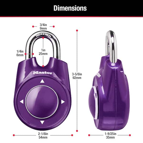 Master Lock Dial Number Combination Locker Lock, Assorted Colors, 2 Pack  1530THC - The Home Depot