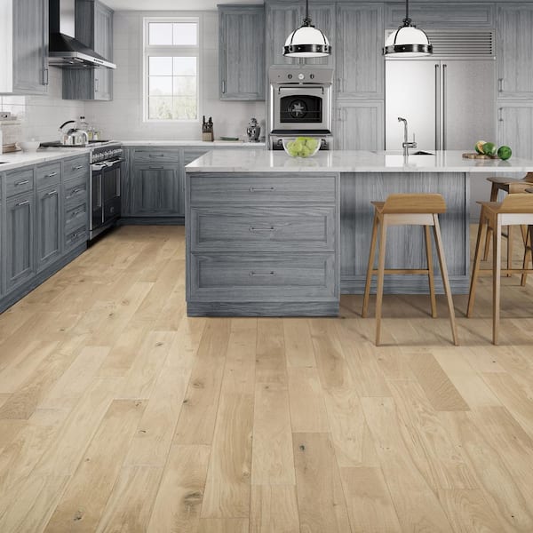 Malibu Wide Plank Pebble Beach French Oak 3/4 in. T x 5 in. W Distressed Solid Hardwood Flooring (22.6 sq. ft./case)