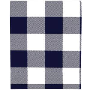Navy Plaid Polyester Crib Sheet