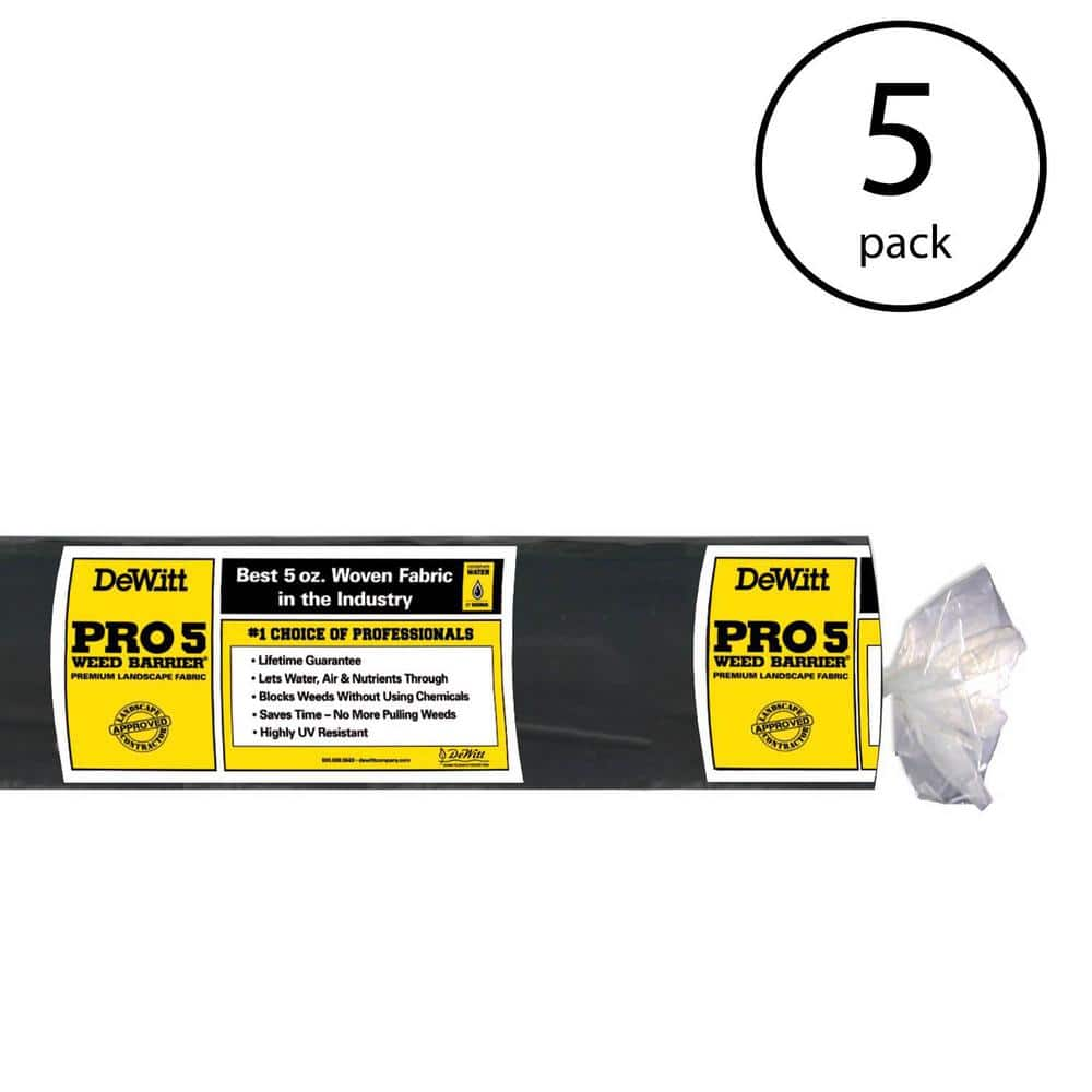 DeWitt P3 3 ft. x 250 ft. 5 oz. Pro 5 Commercial Landscape Weed Barrier Fabric (5-Pack)