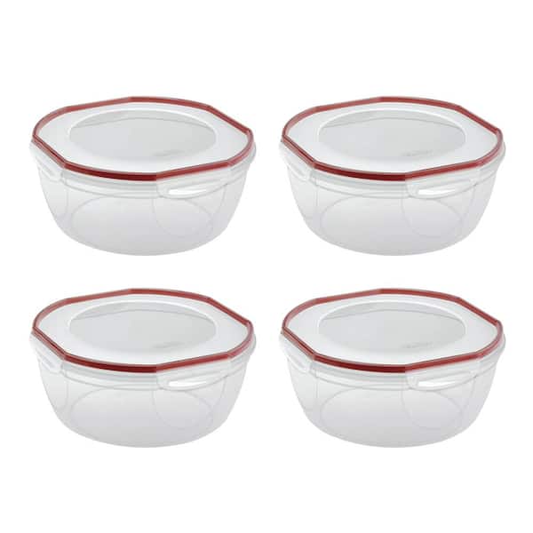 Sterilite Ultra Seal 8.10 qt. Plastic Food Storage Bowl Container, 4-Pack