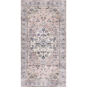 Brilliance Machine Washable doormat 2 ft. x 4 ft. Vintage Persian Kitchen Area Rug