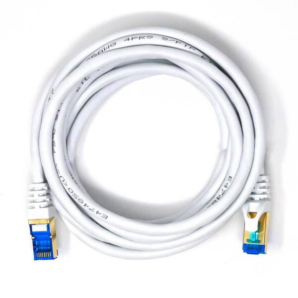 Qualgear 10 Ft Cat 7 Round High Speed Ethernet Cable White Qg Cat7r 10ft Wht The Home Depot 4069