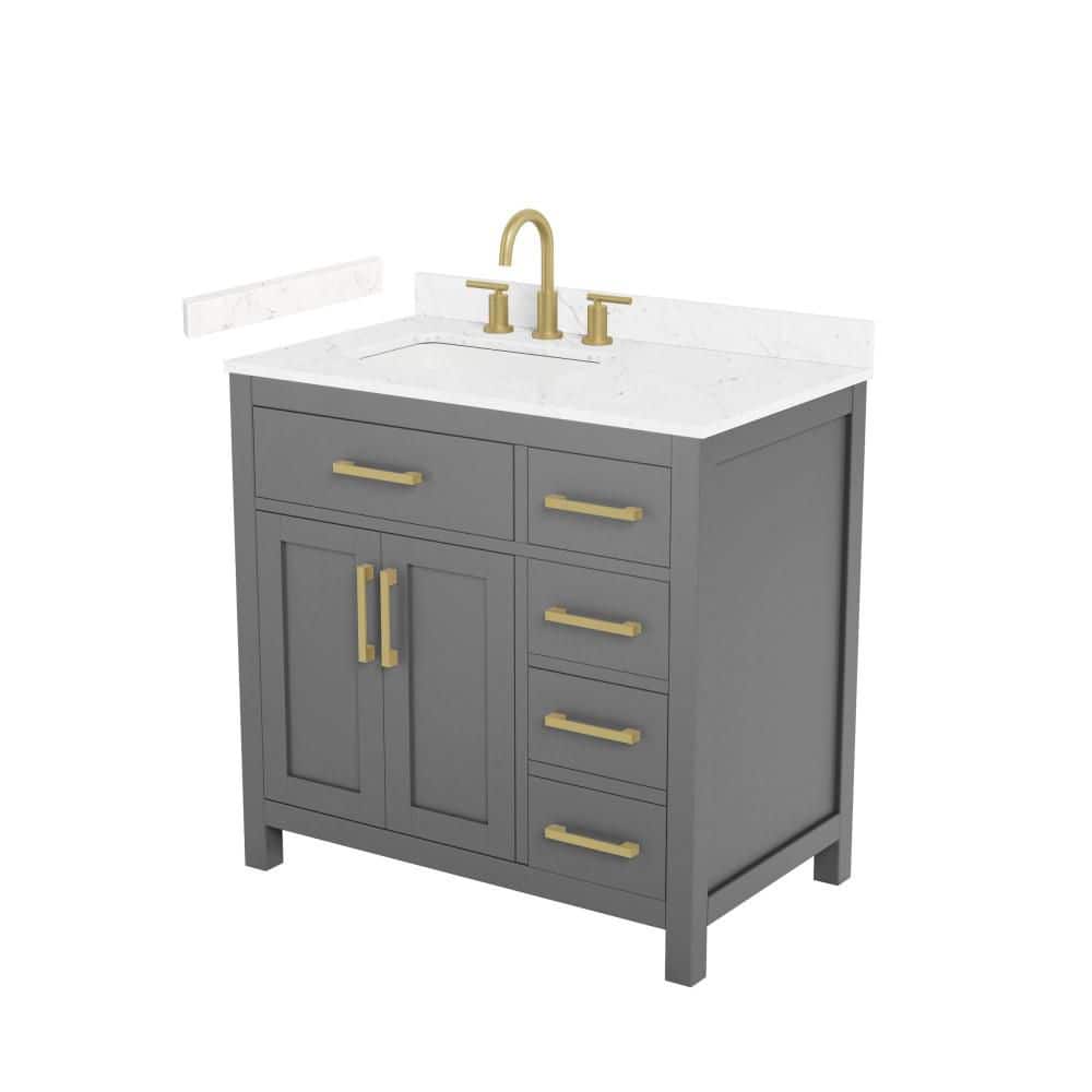 Beckett 36 in. Single Freestanding Dark Gray Bath Vanity with Top price history on PriceWatchPro