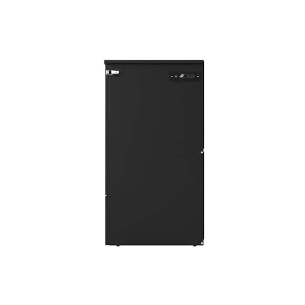 Athena Black Wood Frame Queen Murphy Bed Chest with 6 in. Mattress Storage Drawer and Built-in Charger
