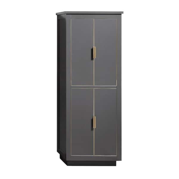 Avanity Allie 24 in. W x 16 in. D x 65 in. H Floor Cabinet in. Twilight Gray Finish with Gold Trim