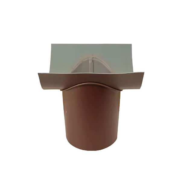 3 in. Royal Brown Aluminum Half-Round B-Outlet Wide Flange
