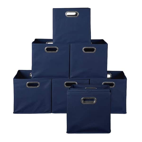 Regency HDCHTOTE12PKBE 12 in. H x 12 in. W x 12 in. D Blue Fabric Cube Storage Bin 12-Pack - 3