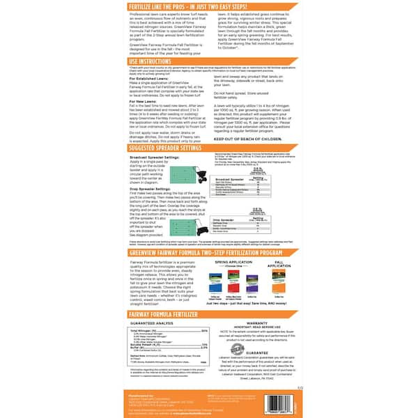 GreenView Fairway Formula 45 lbs. 15,000 sq. ft. Fall Lawn