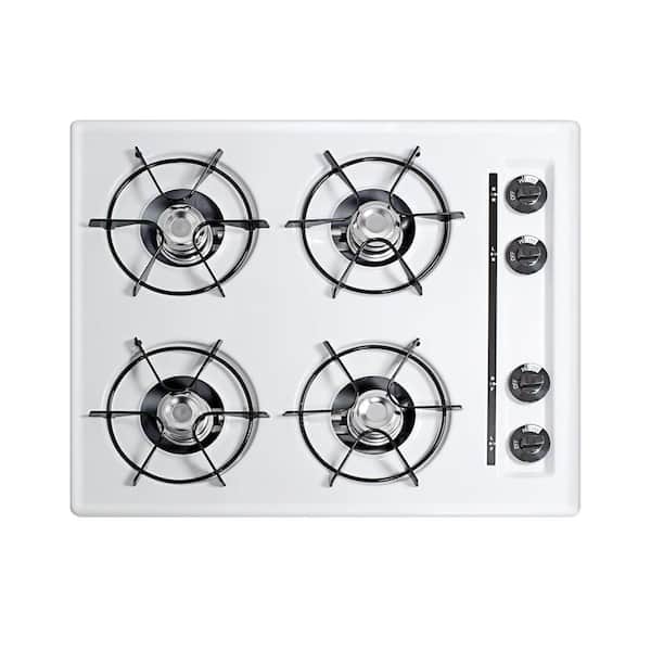 Summit Appliance 24 in. Gas Cooktop in White with 4 Burners
