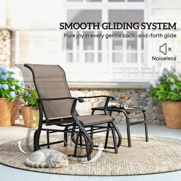 VAMOP Modern High Back Glider Chair Set Outdoor Glider with