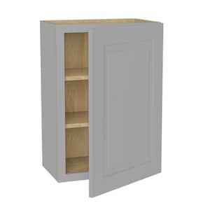 Grayson Pearl Gray Painted Plywood Shaker Assembled Wall Kitchen Cabinet Soft Close 15 in W x 12 in D x 30 in H