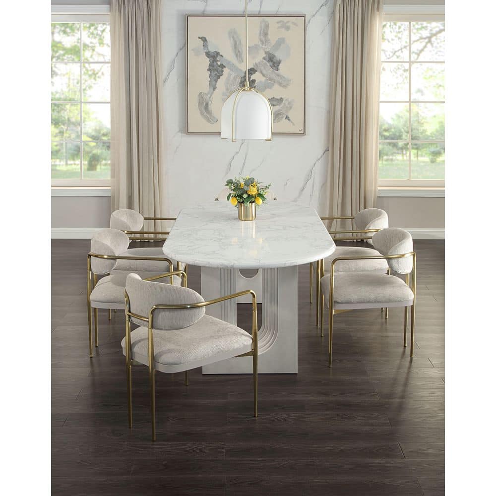 Aurelia Beige and Gold Chenille Arm Chair (Set of 2) price history on PriceWatchPro