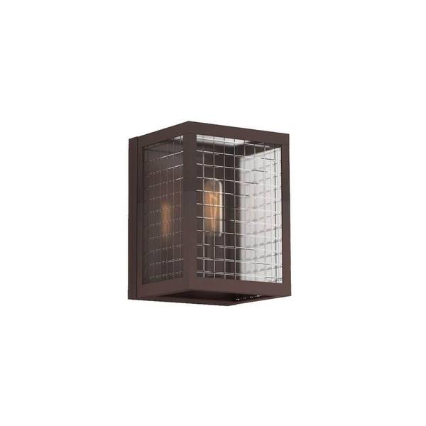 Home Decorators Collection 1-Light Oil-Rubbed Bronze Sconce with Etched Clear Glass Shades