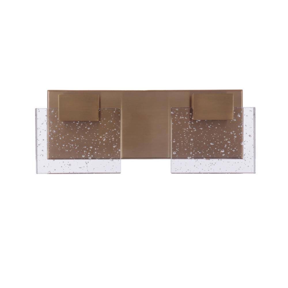 Alamere 13" Satin Brass LED Vanity Light with Clear Glass