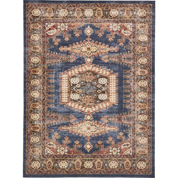 Unique Loom Utopia Larissa Navy Blue 9' 0 x 12' 0 Area Rug