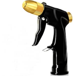 Garden Hose Nozzle, 100% Heavy Duty Metal Spray Gun with Full Brass Nozzle, High Pressure Watering Nozzle